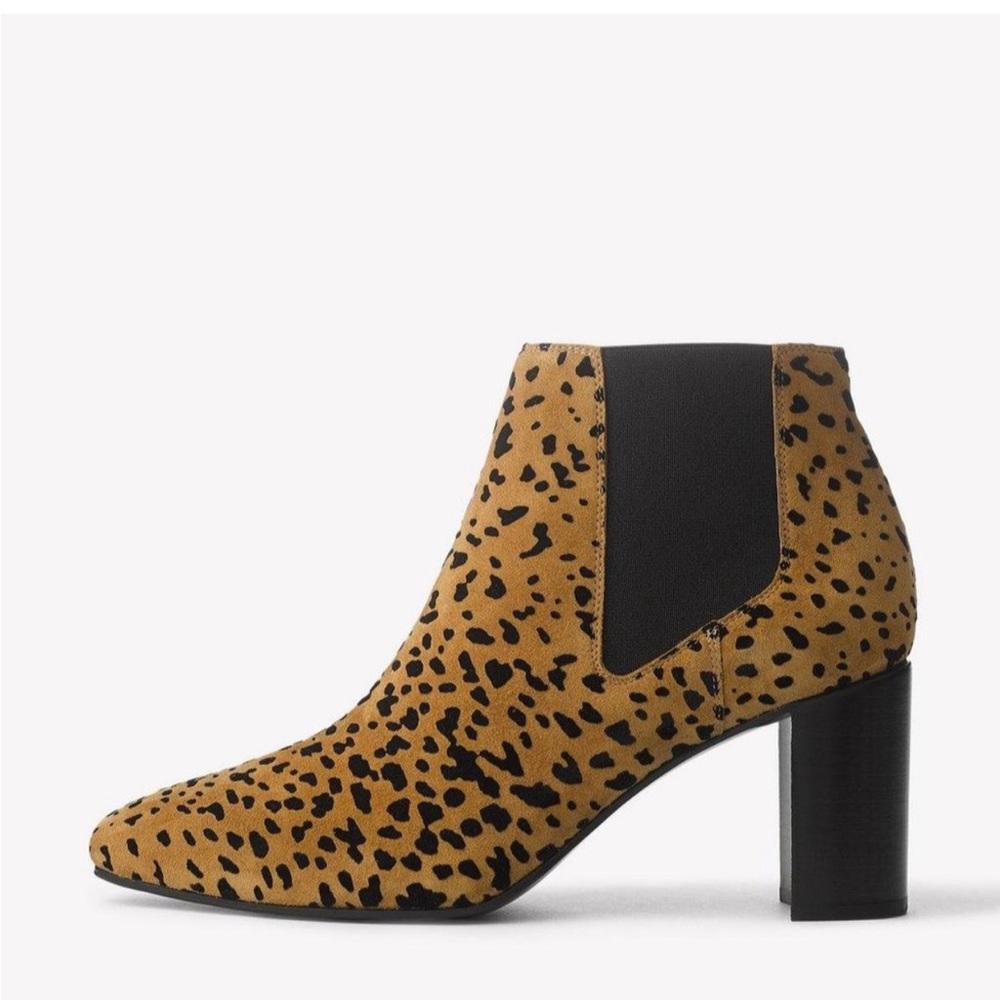 Rag & Bone Aslen Cheetah Suede Animal Print Chelsea Booties Size 35 5